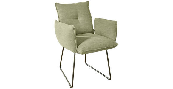 ARMLEHNSTUHL in Stahl Struktur - Beige/Schwarz, Design, Textil/Metall (65/90/70cm) - Dieter Knoll