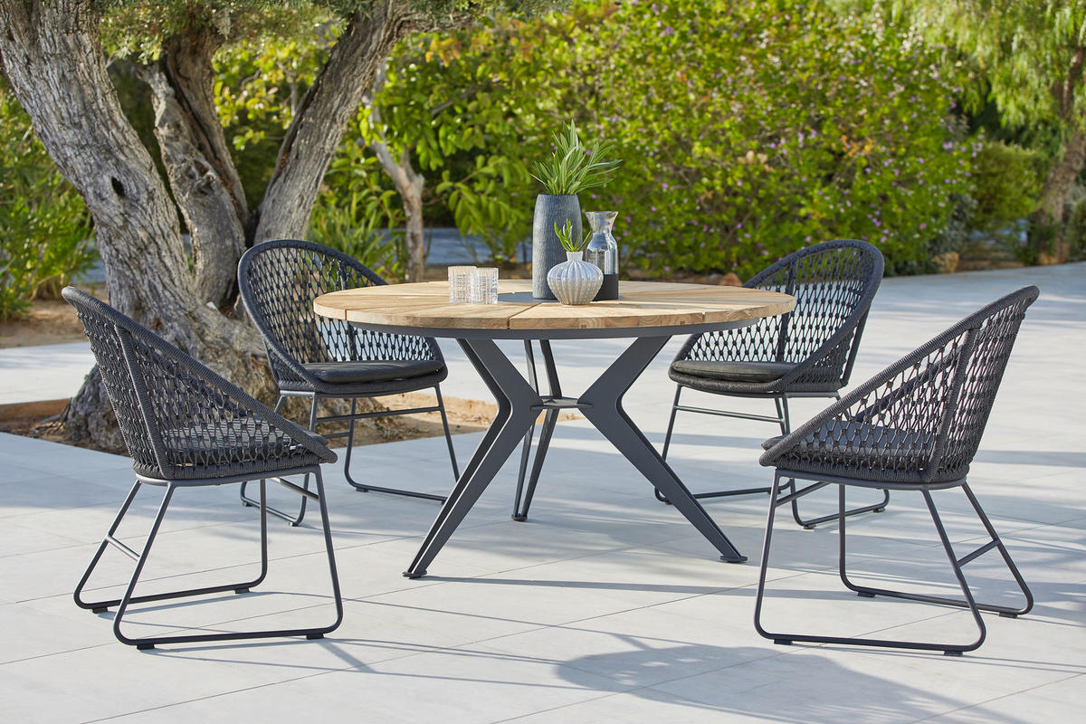 GARTENSESSEL Aluminium Anthrazit, Grau  - Anthrazit/Grau, Design, Textil/Metall (62/87,5/64cm)