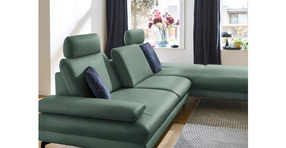 ECKSOFA in Echtleder Opal  308/195 cm  - Opal/Schwarz, Design, Leder/Metall (308/195cm) - Dieter Knoll