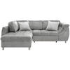 ECKSOFA  in Mikrofaser Silberfarben  - Chromfarben/Silberfarben, Design, Kunststoff/Textil (190/250cm) - Livetastic