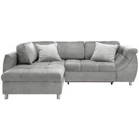 ECKSOFA  in Mikrofaser Silberfarben  - Chromfarben/Silberfarben, Design, Kunststoff/Textil (190/250cm) - Livetastic