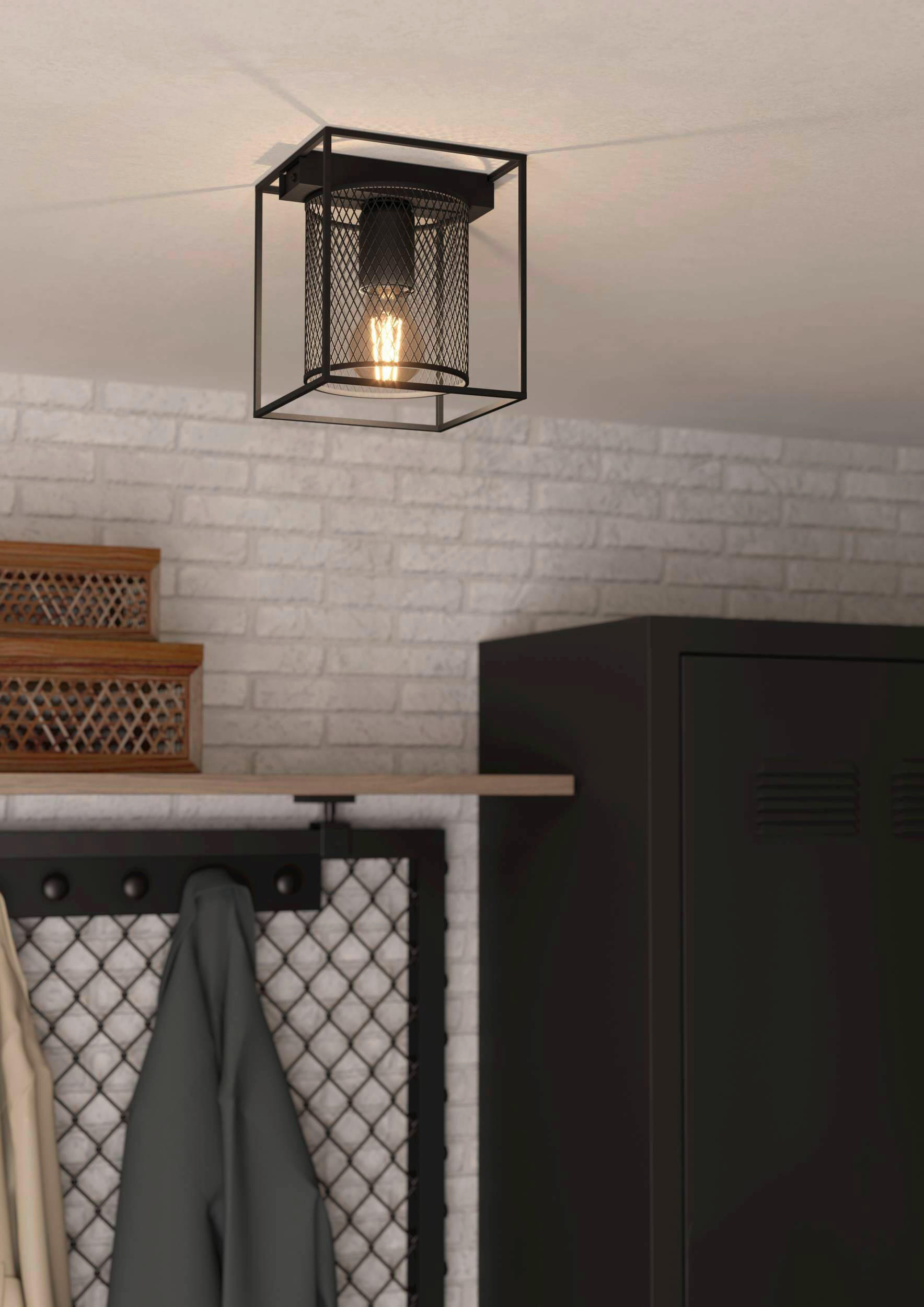 TAKLAMPA 16,5/16,5/19 cm  - svart, Design, metall (16,5/16,5/19cm) - Eglo