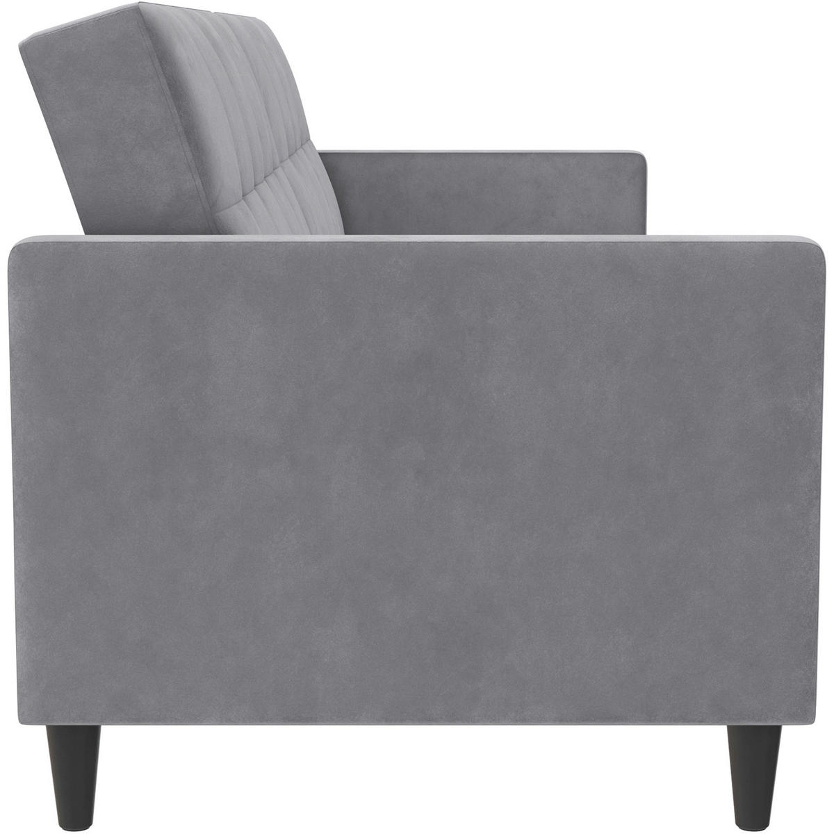 SCHLAFSOFA HANNOVER in Samt Grau Vintage, Skandinavisch, Modern  - Schwarz/Grau, Basics, Kunststoff/Textil (203/82/83cm) - Livetastic