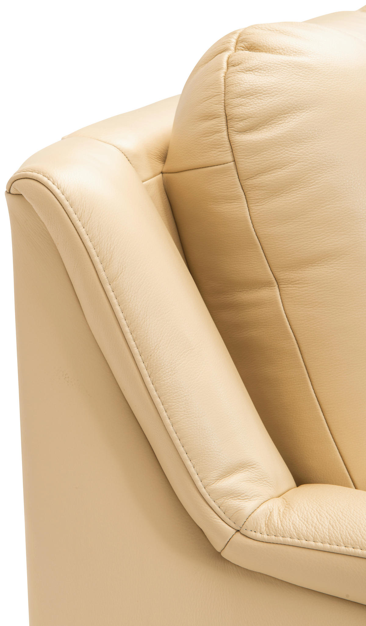 SOFFA i äkta läder sandfärgad  - sandfärgad/kromfärg, Klassisk, metall/läder - Welnova