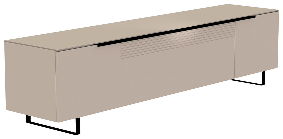 LOWBOARD  in 210/51/45 cm  - Sandfarben/Schwarz, Design, Glas/Holzwerkstoff (210/51/45cm) - Moderano