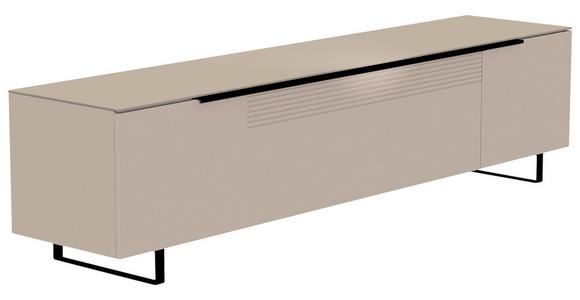 LOWBOARD  in 210/51/45 cm  - Sandfarben/Schwarz, Design, Glas/Holzwerkstoff (210/51/45cm) - Moderano