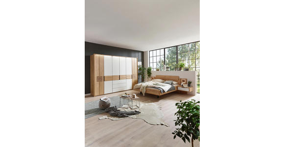DREHTÜRENSCHRANK in massiv, Sperrholz Wildeiche Eichefarben - Eichefarben/Braun, Natur, Holz/Holzwerkstoff (302/223/62cm) - Valnatura