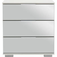 NOČNÍ STOLEK, bílá, 52/58/38 cm - bílá/barvy hliníku, Design, kov/kompozitní dřevo (52/58/38cm) - Carryhome