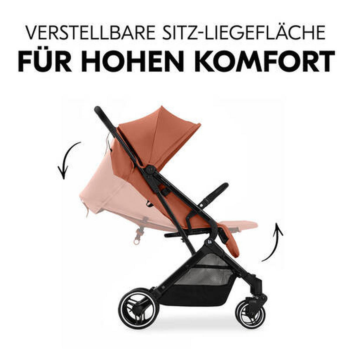 BUGGY TRAVEL N CARE PLUS  - Rostfarben/Schwarz, Basics, Textil/Metall (81/51,5/105cm) - Hauck