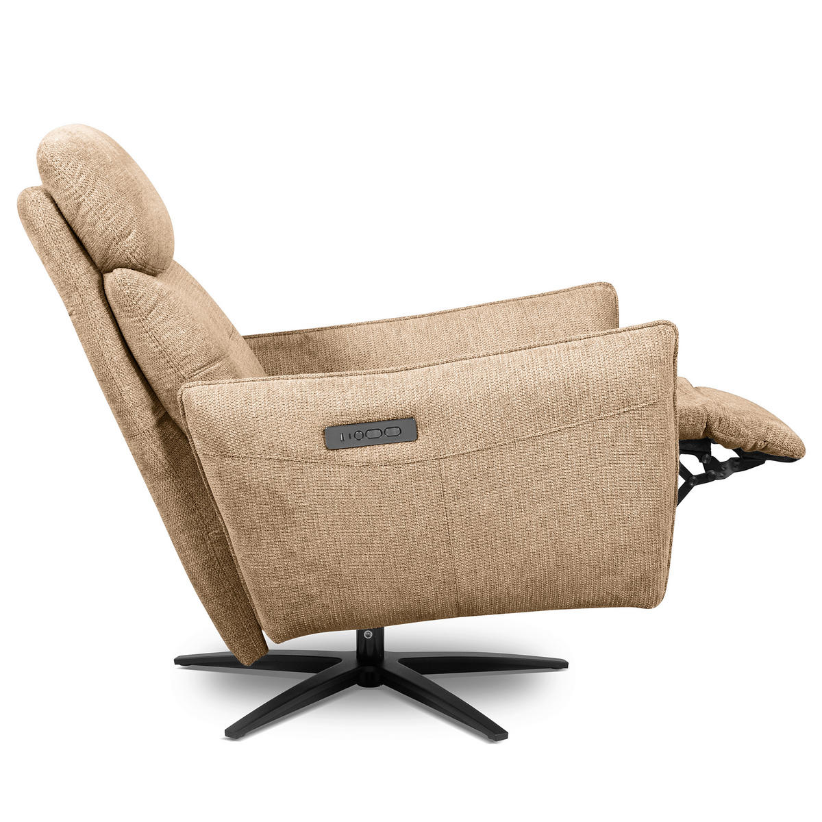 RELAXSESSEL in Textil Sandfarben  - Sandfarben/Schwarz, Design, Textil/Metall (77/107/88cm) - Livetastic