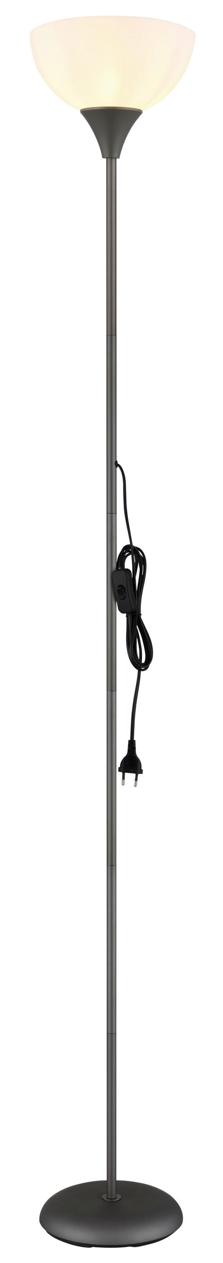 STEHLEUCHTE - Weiss/Titanfarben, Basics, Kunststoff/Metall (25/178,5cm) - Globo