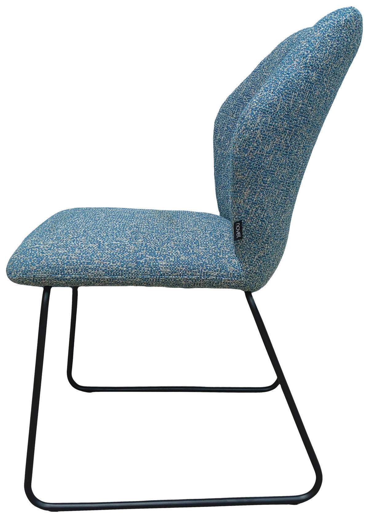 STUHL - Türkis/Schwarz, Design, Textil/Metall (49/89,5/65cm) - Novel