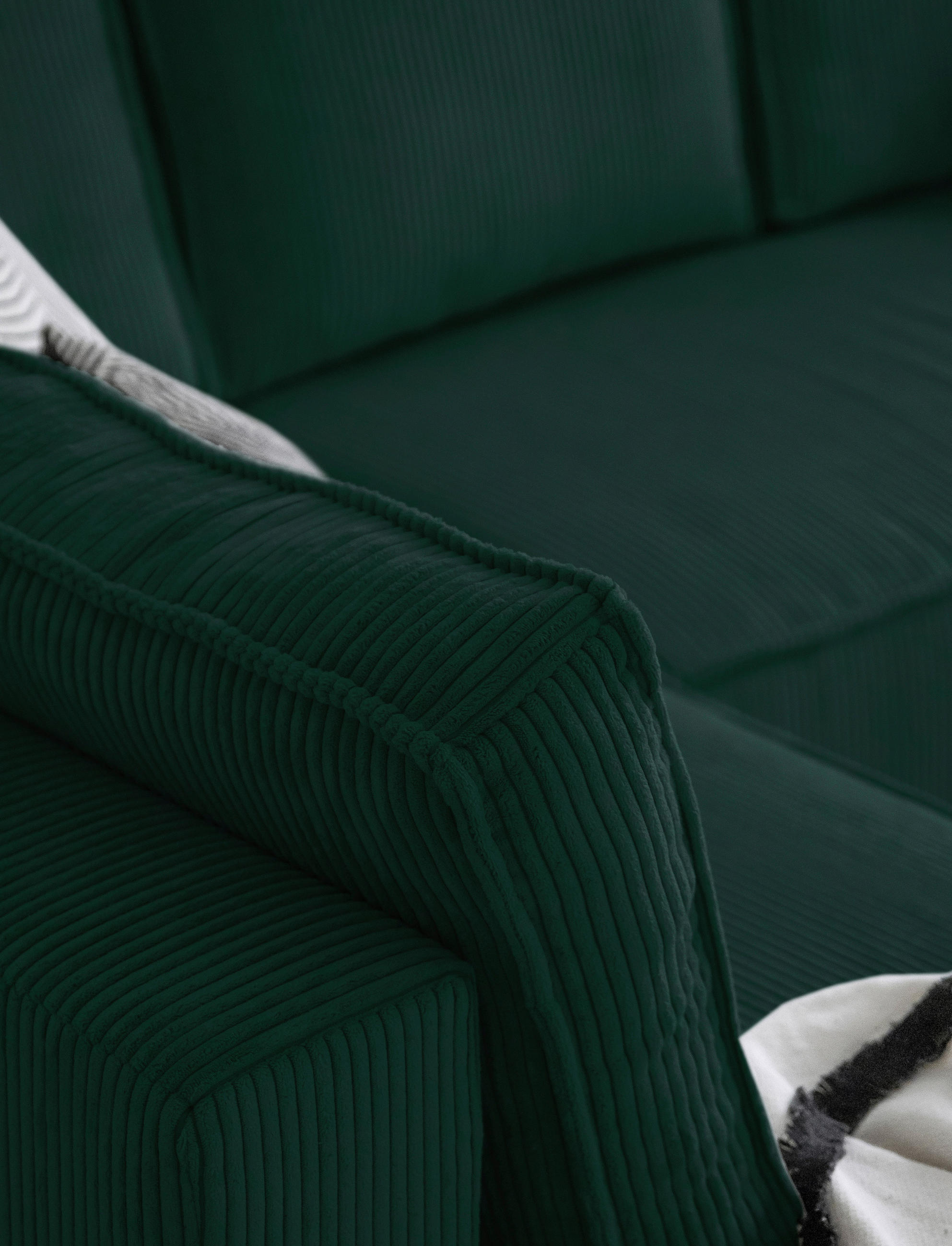 Thumbnail - Mid.you Wohnlandschaft, Dunkelgrün, Textil, 8-Sitzer, Füllung: Schaumstoff, Ottomane links, U-Form, 322x194 cm, Made in ...