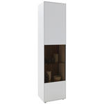 VITRINE  in massiv Birke, Kerneiche Weiß, Eichefarben - Eichefarben/Anthrazit, Design, Glas/Holz (49/205/39cm) - Johann Jakob