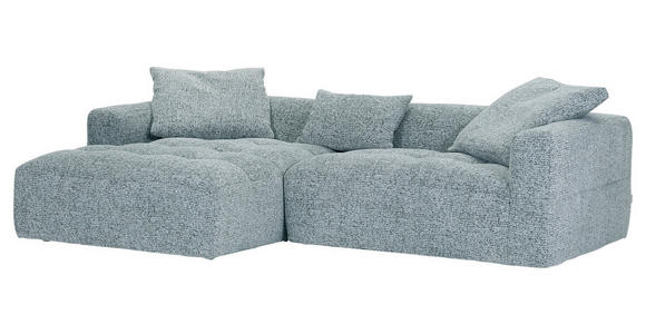 ECKSOFA Mintgrün  inkl. Zierkissen, Rückenkissen, Rücken echt  - Schwarz/Mintgrün, KONVENTIONELL, Kunststoff/Textil (170/276cm) - Carryhome