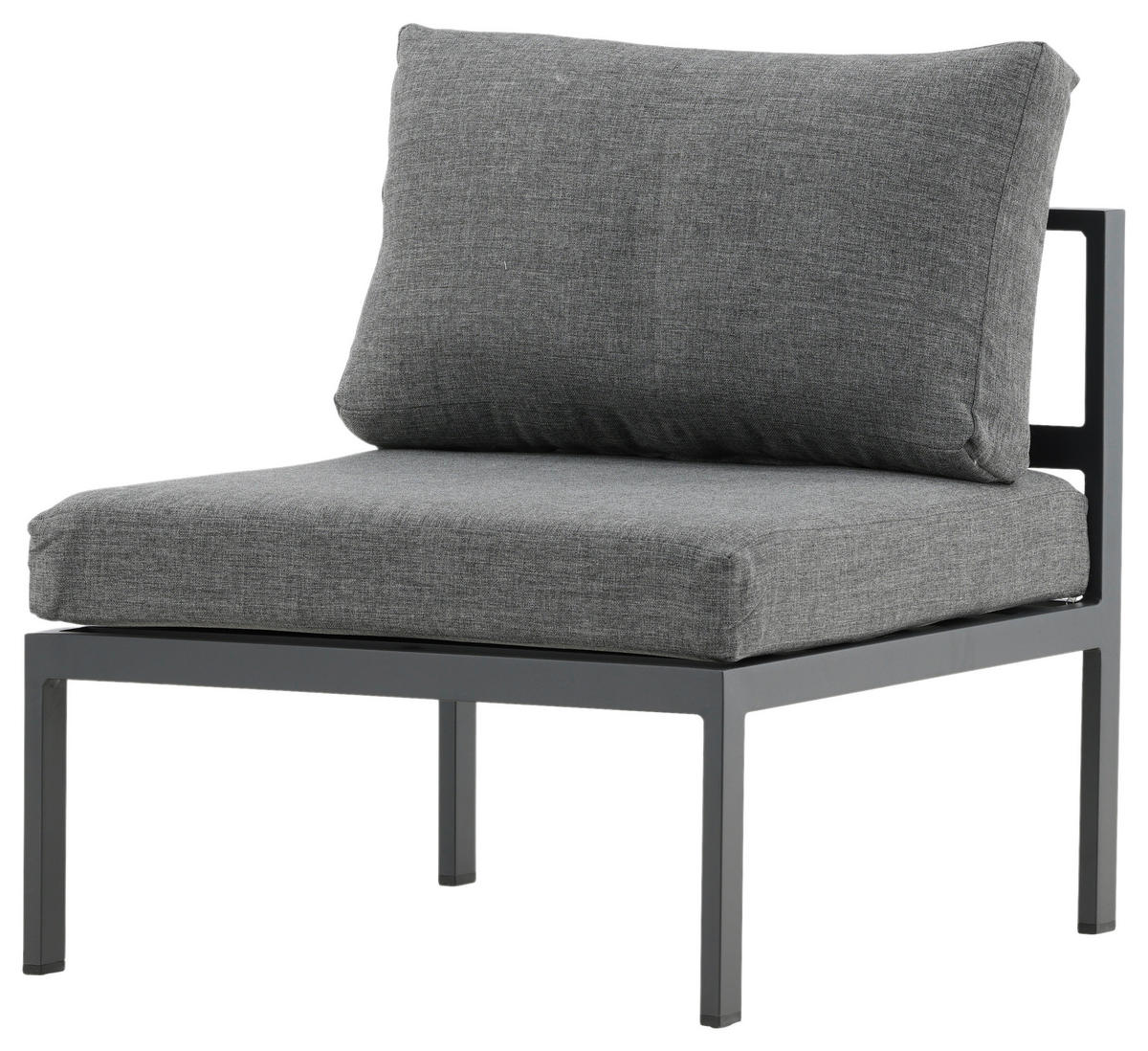 LOUNGEFÅTÖLJ  - grå/svart, Klassisk, metall (70/65/74cm) - Gardenson