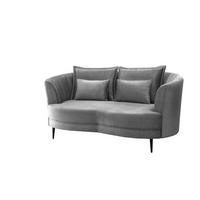 2-SITZER-SOFA in Velours Silberfarben  - Silberfarben/Schwarz, Modern, Textil/Metall (179/85/101cm) - Livetastic