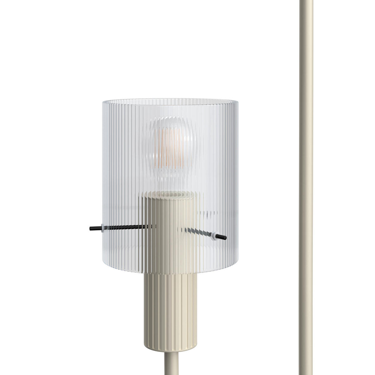 STEHLEUCHTE - Transparent/Beige, Konventionell, Glas/Metall (28/152cm) - Dieter Knoll