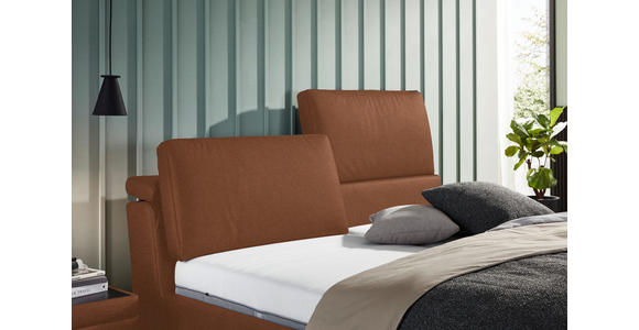 POLSTERBETT Matratze, Lattenrost Cognac 200/200 cm - Hellbraun/Cognac, Design, Holz/Textil (200/200cm) - Johann Jakob