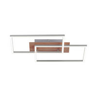 LED-DECKENLEUCHTE Iven 50,4/42/7 cm   - Eichefarben/Nickelfarben, Natur, Kunststoff/Metall (50,4/42/7cm)