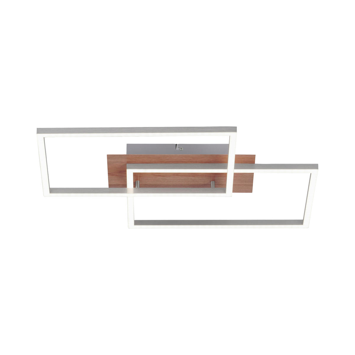 LED-DECKENLEUCHTE Iven 50,4/42/7 cm   - Eichefarben/Nickelfarben, Natur, Kunststoff/Metall (50,4/42/7cm)