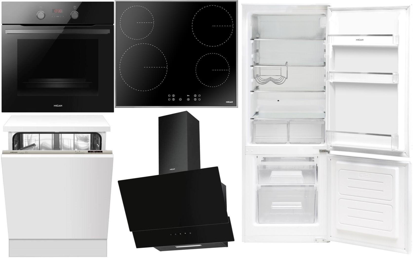 ELEKTROGERÄTESET NEXTSilber925  - Schwarz, Basics, Glas/Metall (60/59,5/55cm) - Mican
