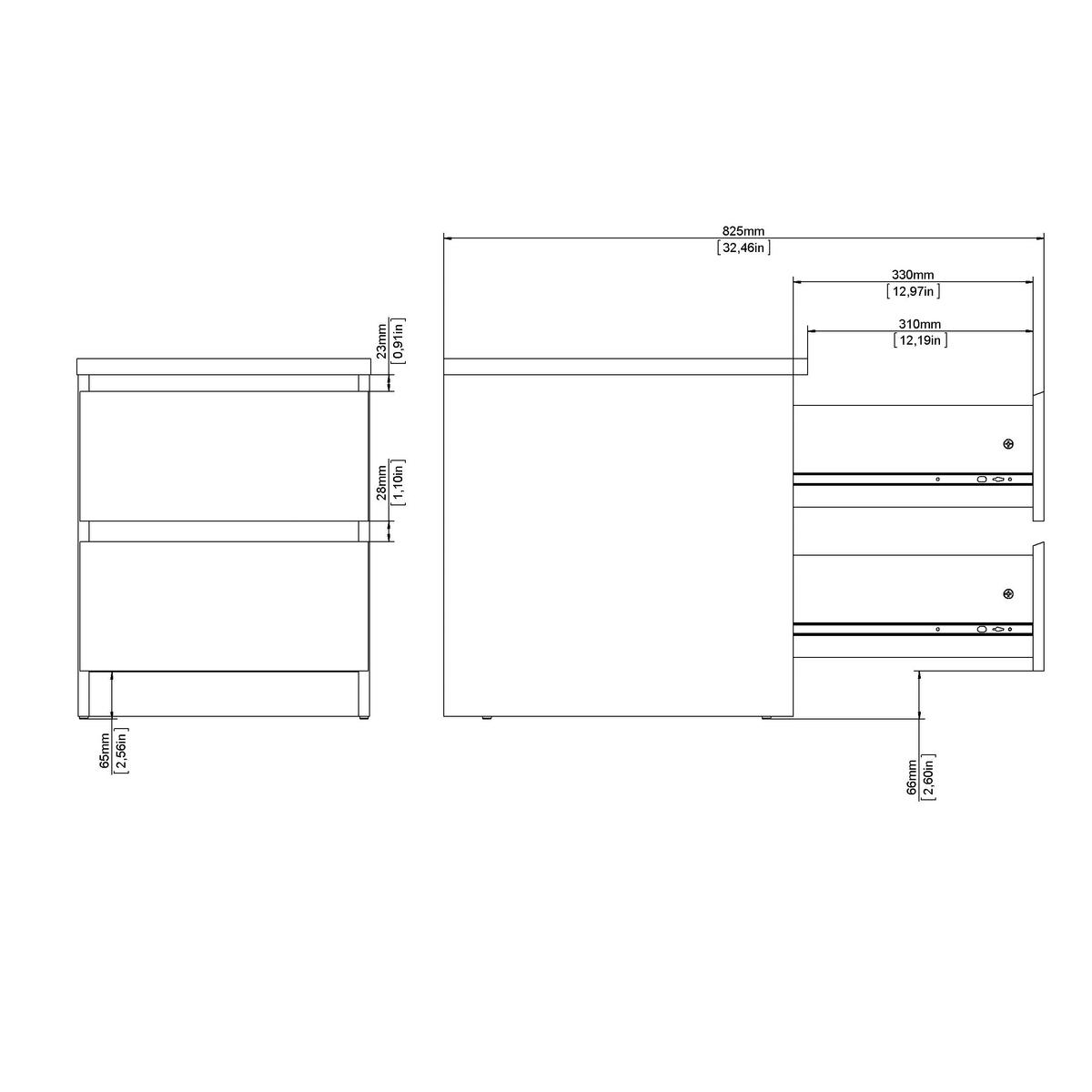NOČNÍ STOLEK, barvy dubu, kašmírová, 40,4/49,5/50 cm - barvy dubu/kašmírová, Basics, kompozitní dřevo (40,4/49,5/50cm) - Boxxx