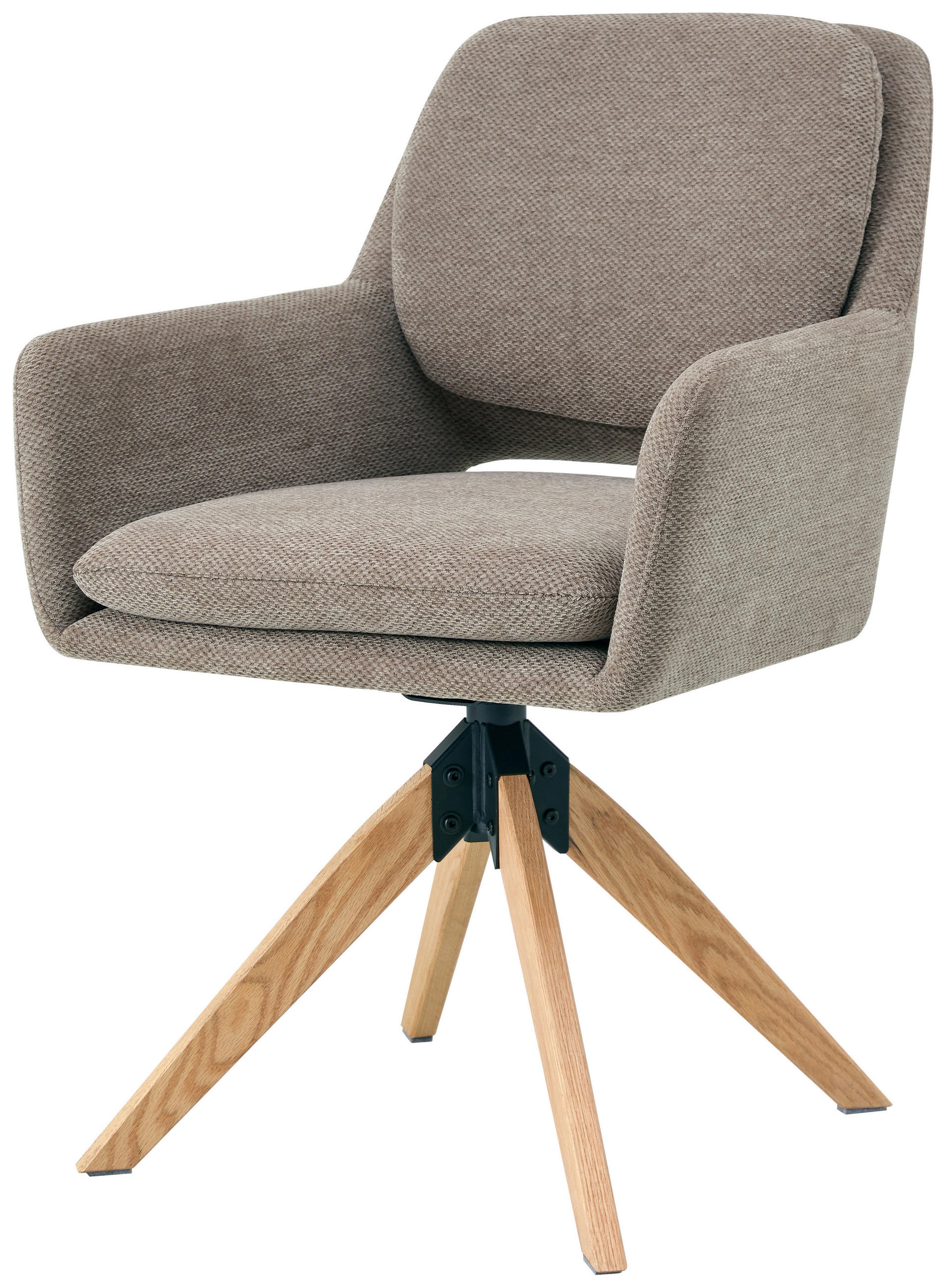 ARMLEHNSTUHL in Holz, Metall, Textil Braun  - Braun/Naturfarben, KONVENTIONELL, Holz/Textil (59/89/65cm) - Livetastic