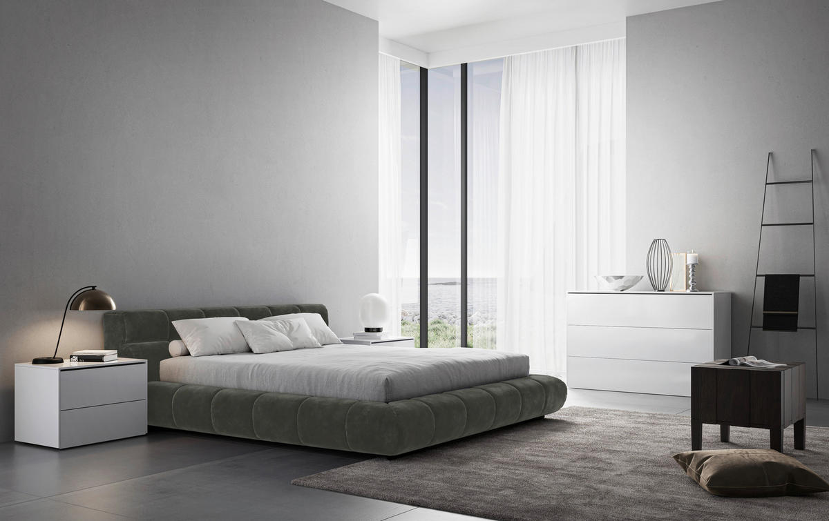 POLSTERBETT 200/200 cm,  in Dunkelgrau,  - Dunkelgrau/Schwarz, Design, Textil/Metall (200/200cm) - Belluti