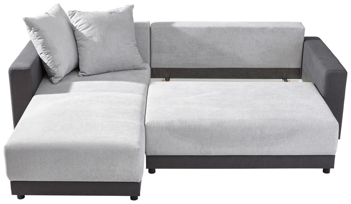 HÖRNSOFFA i chenille, flatväv ljusgrå, mörkgrå  - mörkgrå/ljusgrå, Design, textil/plast (178/248cm) - Ti'me