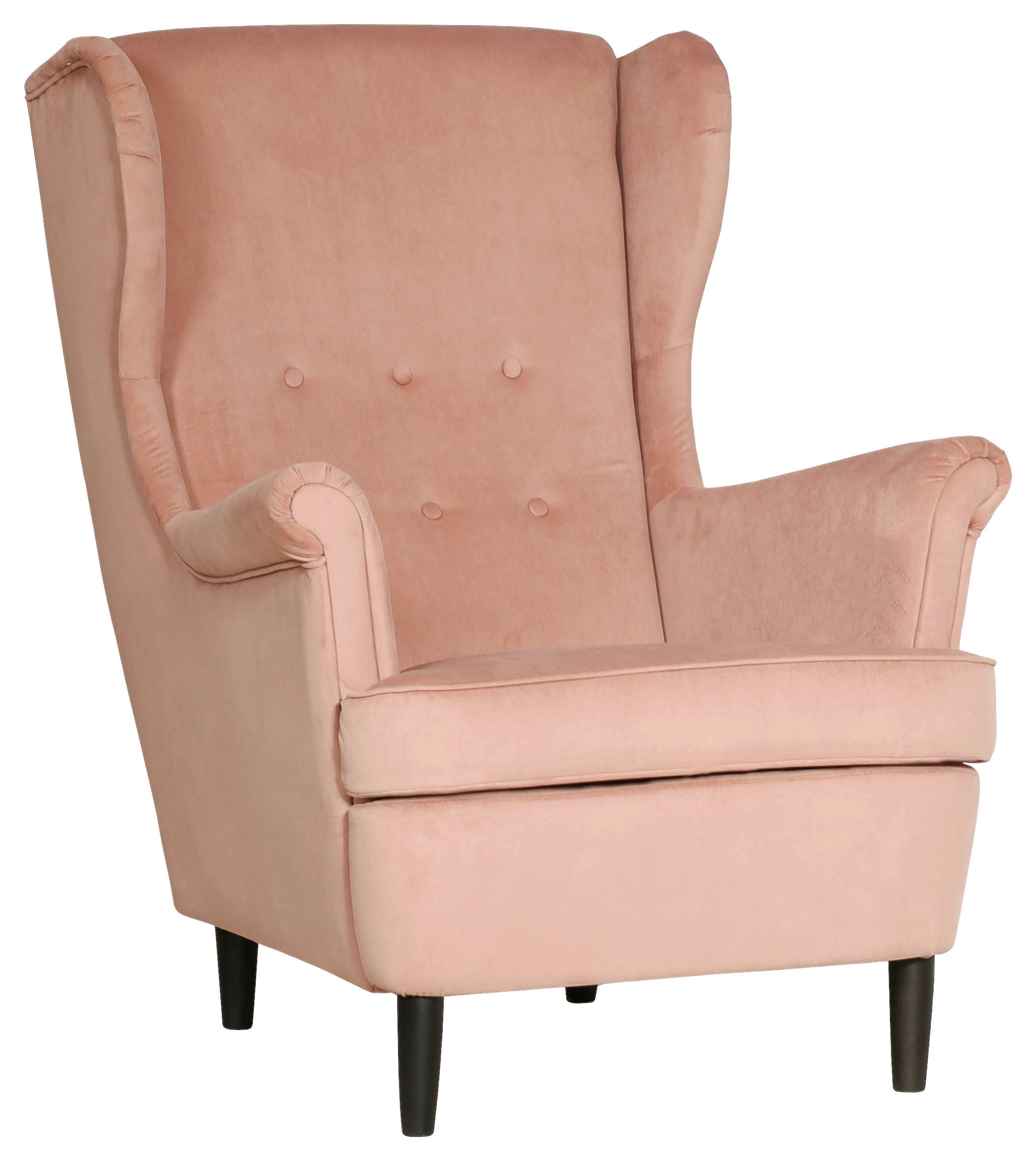 KRESLO UŠIAK, drevo, textil, kartón, kompozitné drevo, pink - pink/čierna, Basics, kartón/drevo (78/102/98cm) - Niels Andersson