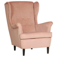 KRESLO UŠIAK, drevo, textil, kartón, kompozitné drevo, pink - pink/čierna, Basics, kartón/drevo (78/102/98cm) - Niels Andersson