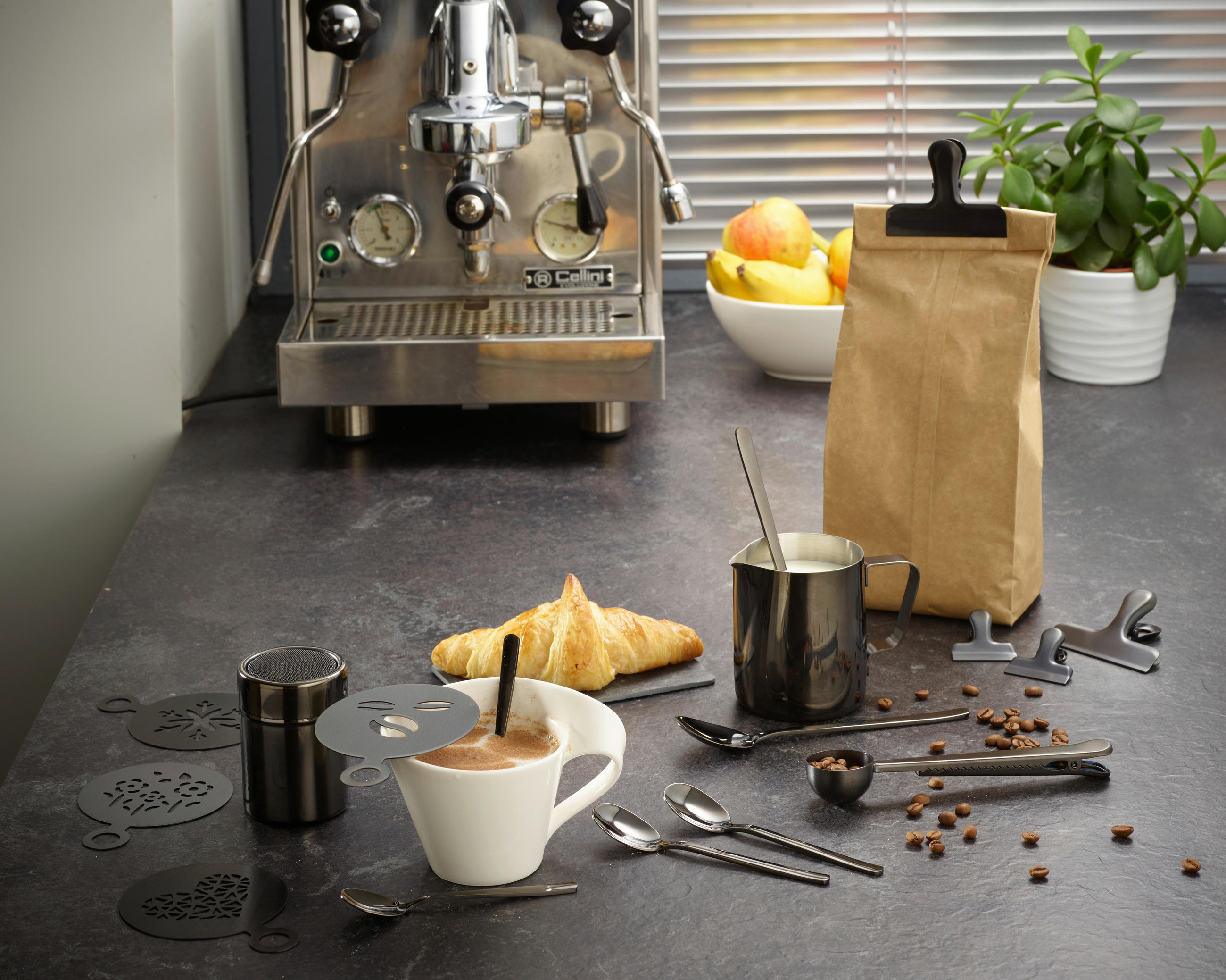 KAFFESET 23 delar  - svart, Design, metall (10,5cm) - Echtwerk