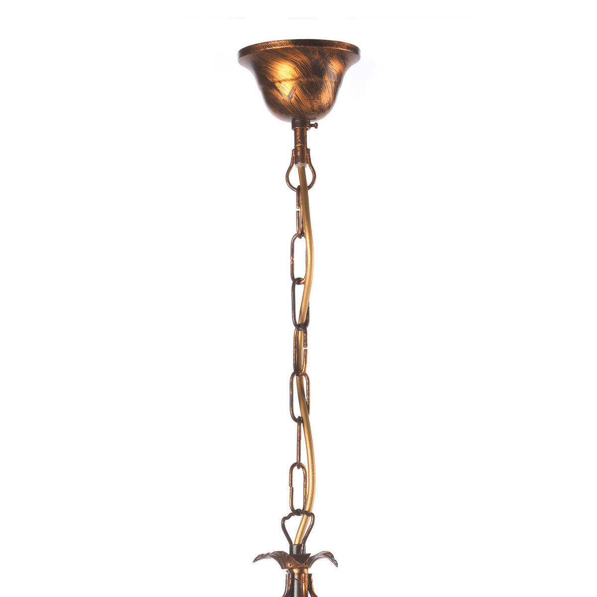 KRISTALL-HÄNGELEUCHTE 60/105 cm   - Bronzefarben, KONVENTIONELL, Glas/Metall (60/105cm)