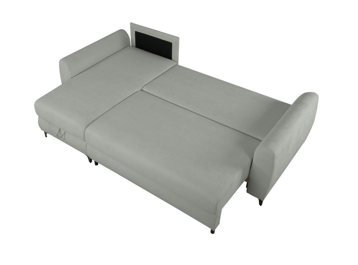 ECKSOFA Moli Dunkelgrau  - Dunkelgrau/Schwarz, Design, Textil/Metall (236/148cm) - MID.YOU
