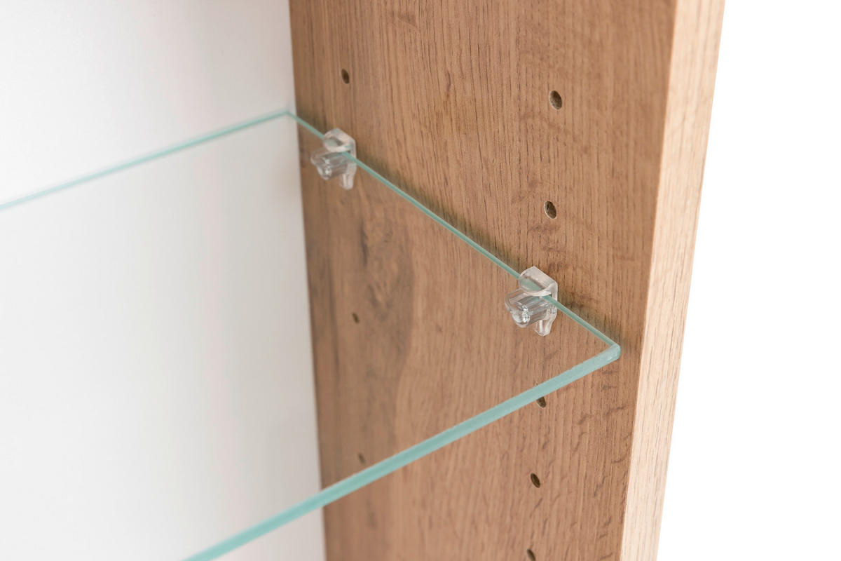 SPIEGELSCHRANK 80/67,5/20 cm  - Eiche Wotan/Schwarz, MODERN, Glas/Holzwerkstoff (80/67,5/20cm) - Held