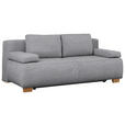 BOXSPRINGSOFA in Webstoff Hellgrau  - Hellgrau/Naturfarben, MODERN, Holz/Textil (205/93/108cm) - Venda