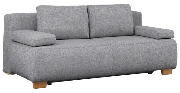 BOXSPRINGSOFA in Webstoff Hellgrau  - Hellgrau/Naturfarben, MODERN, Holz/Textil (205/93/108cm) - Venda