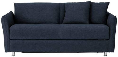 SCHLAFSOFA in Textil Dunkelblau  - Chromfarben/Dunkelblau, Modern, Textil/Metall (194/85/100cm) - Bali