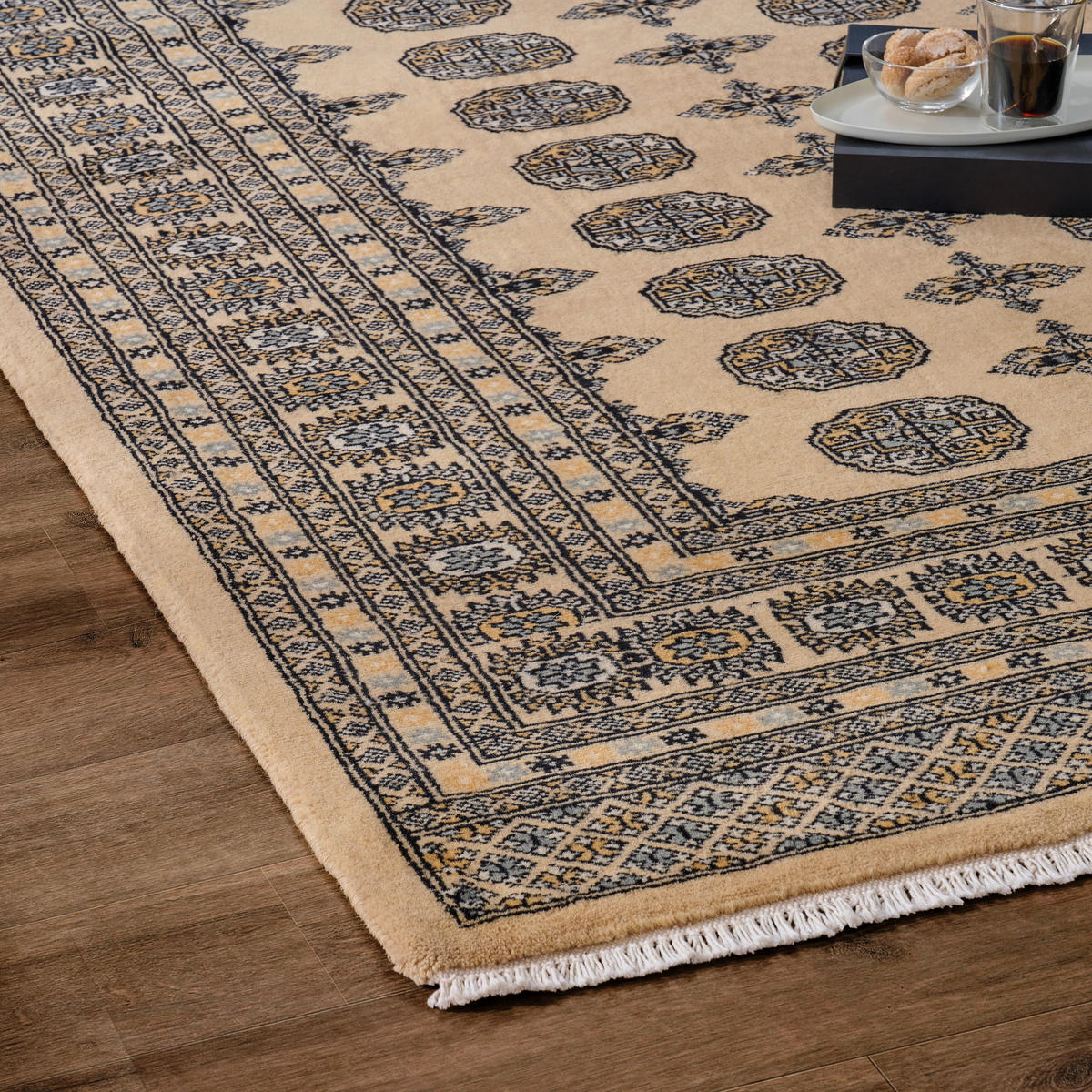ORIENTTEPPICH 125/185 cm Bochara Premium CR. Afghan Classic  - Beige, Lifestyle, Textil (125/185cm) - Cazaris