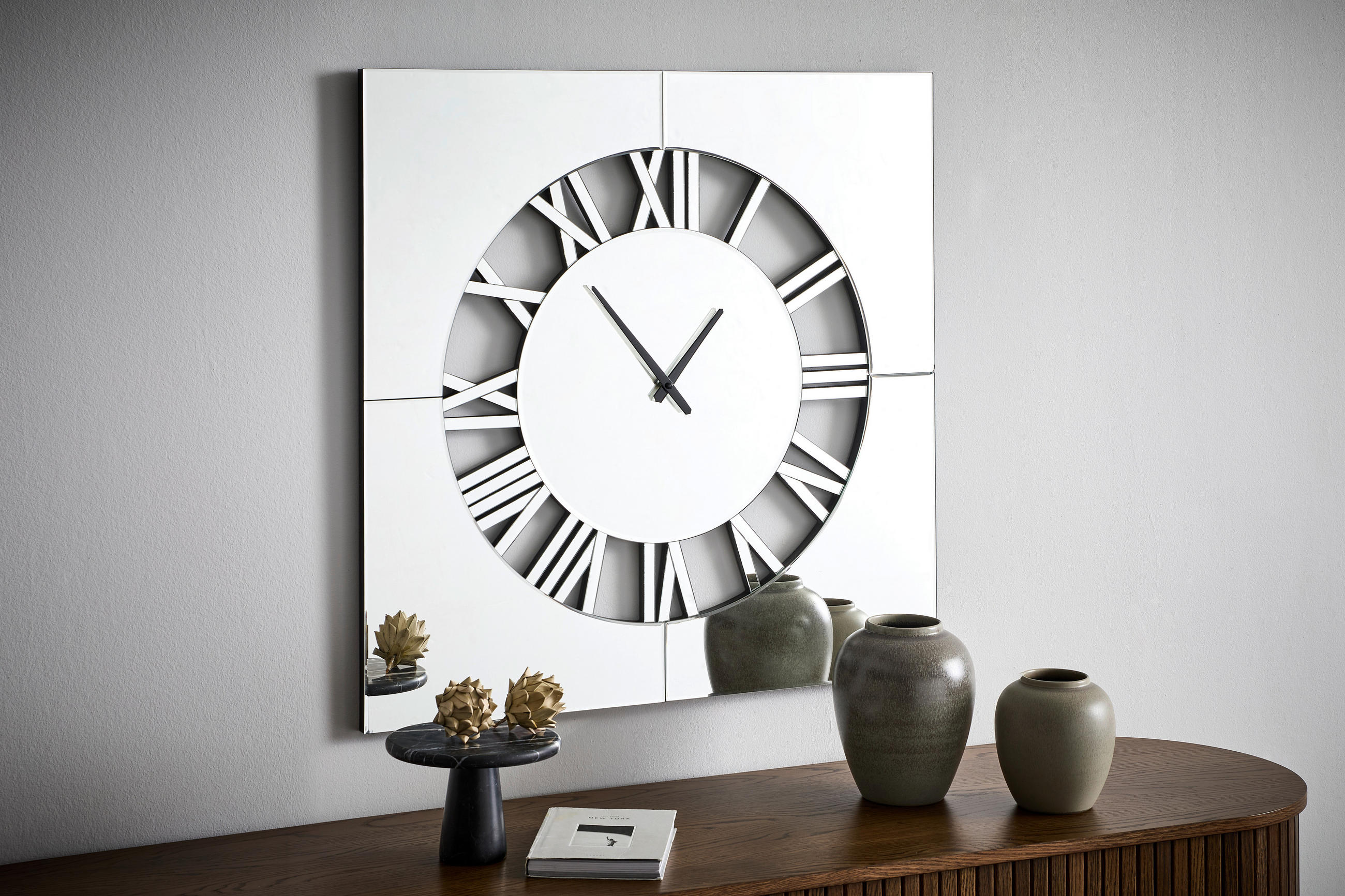 WANDUHR  Klar  - Klar, Design, Glas/Holzwerkstoff (80/80/2,4cm) - MID.YOU