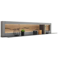 WANDBOARD in 150/28/25 cm Grau, Eichefarben  - Eichefarben/Grau, Design, Glas/Holzwerkstoff (150/28/25cm) - MID.YOU