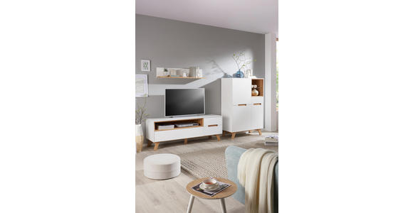 TV-ELEMENT 153/54,5/41 cm - Eichefarben/Weiß, Design, Holz/Holzwerkstoff (153/54,5/41cm) - Hom`in