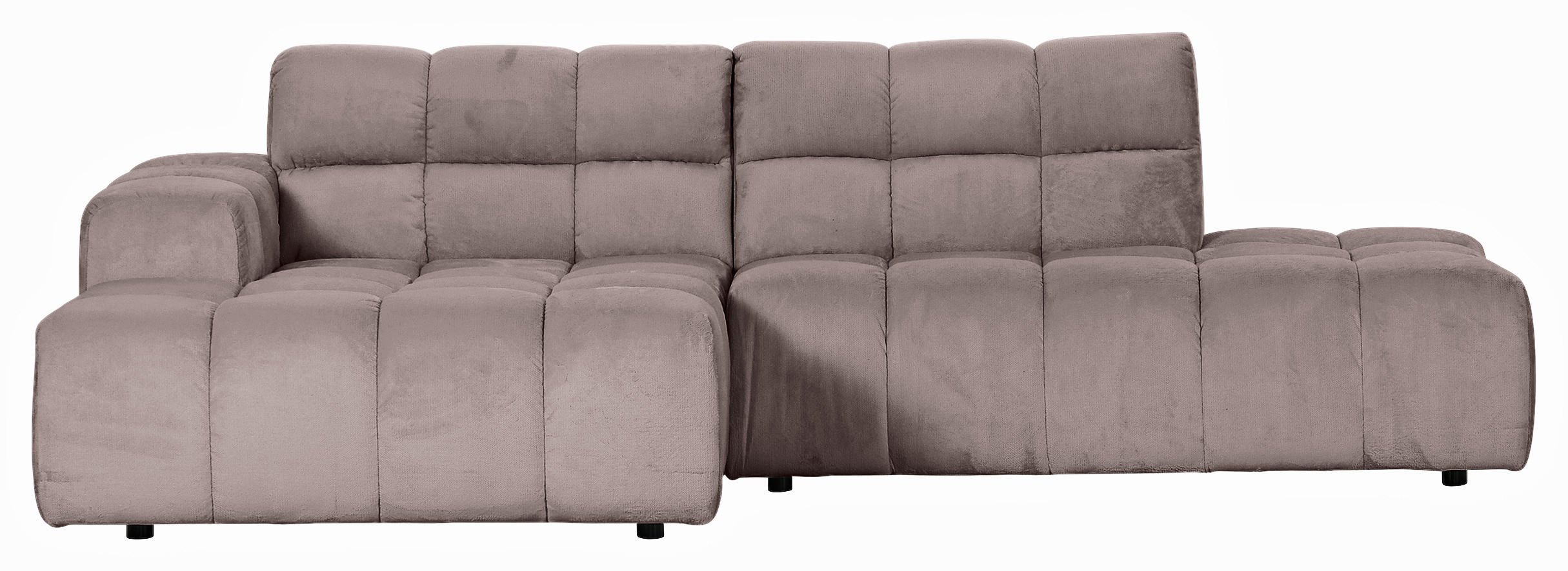 HÖRNSOFFA i plysch lerfärgad  - lerfärgad/svart, Klassisk, textil/plast (155/282cm) - MID.YOU