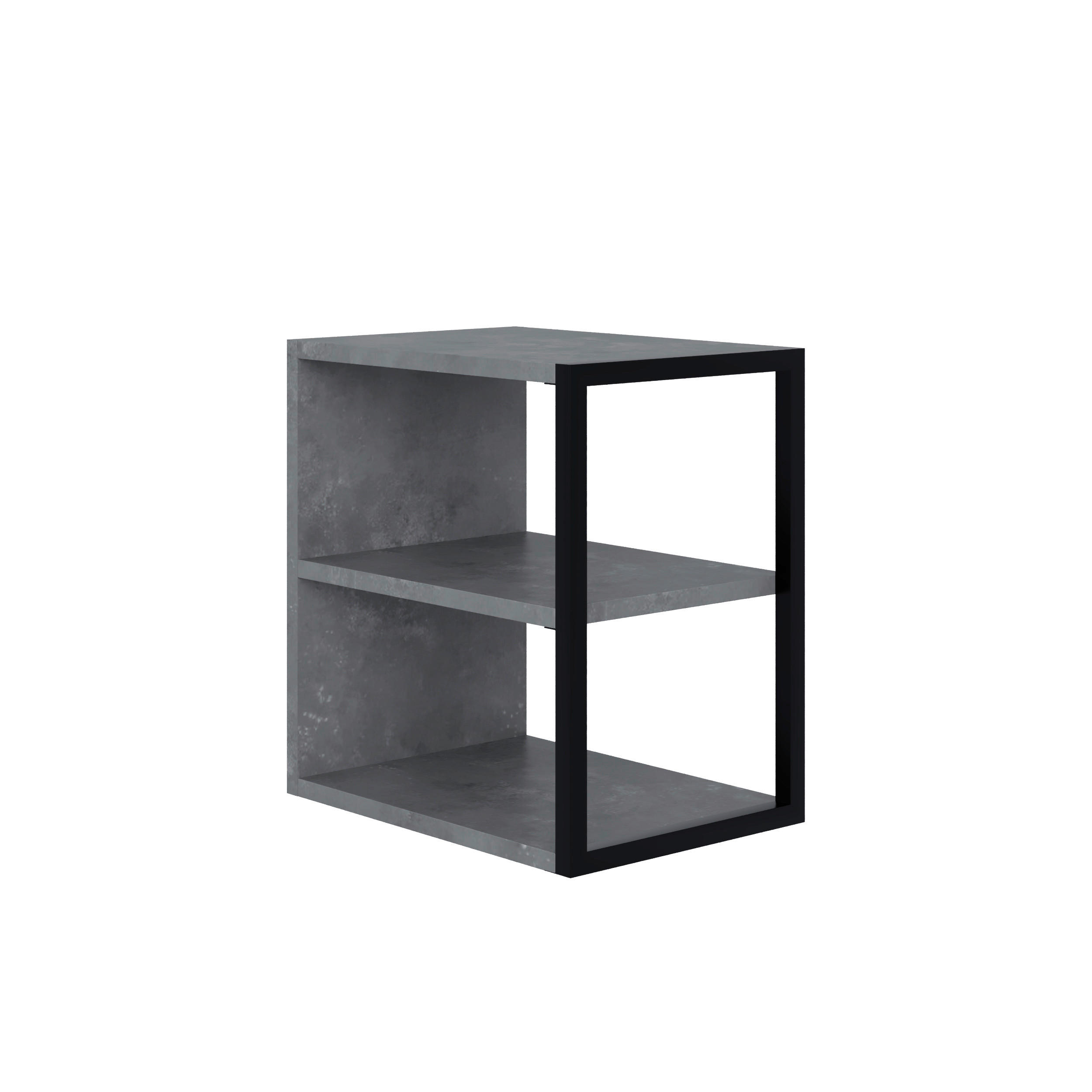 SIDOBORD i metall, trämaterial  - grå, Design, metall/trämaterial (42/45/30cm) - Livetastic