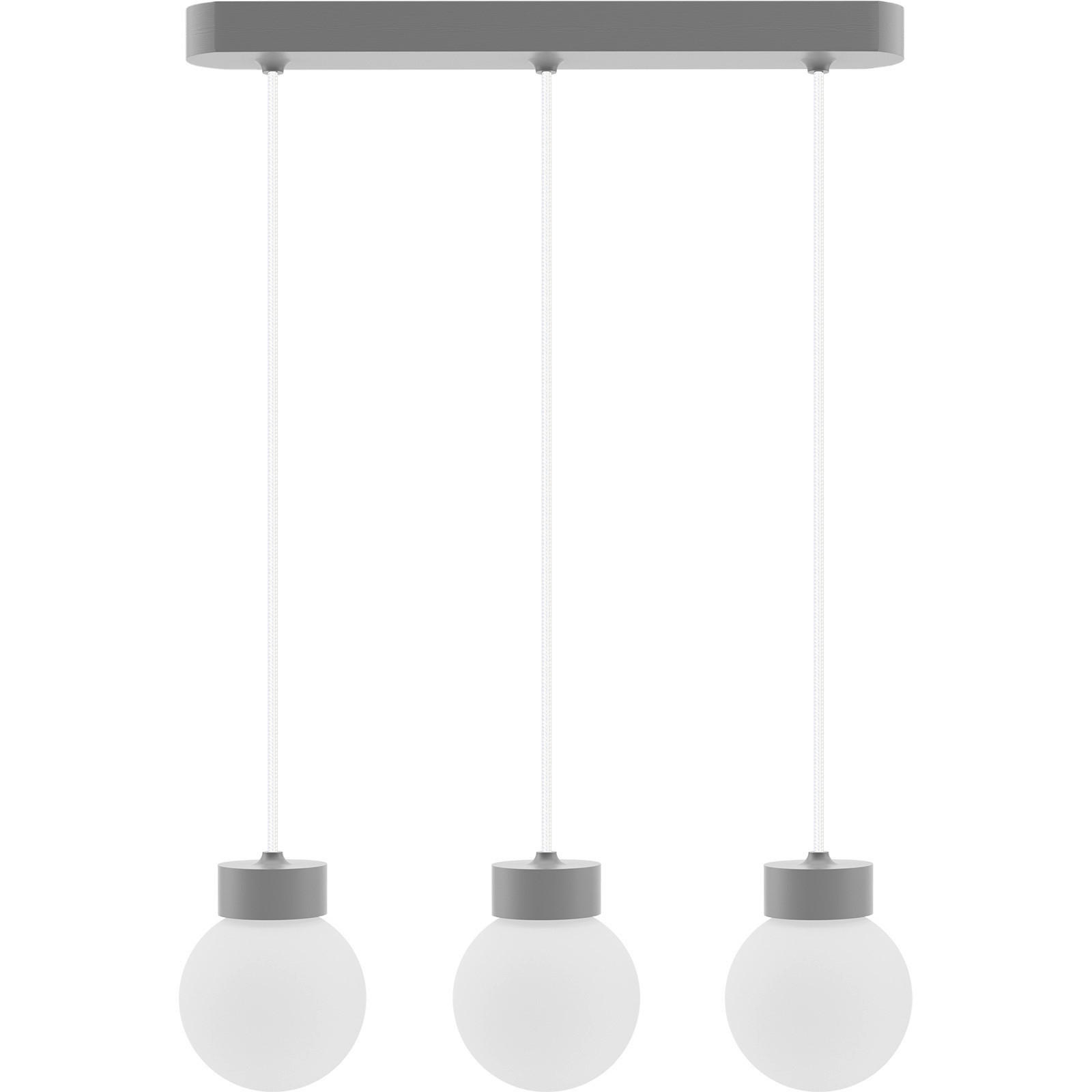 ZÁVESNÉ SVIETIDLO, 52/150 cm  - sivá/biela, Design, drevo/sklo (52/150cm)