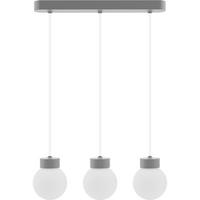 ZÁVĚSNÉ SVÍTIDLO, 52/150 cm  - šedá/bílá, Design, dřevo/sklo (52/150cm)