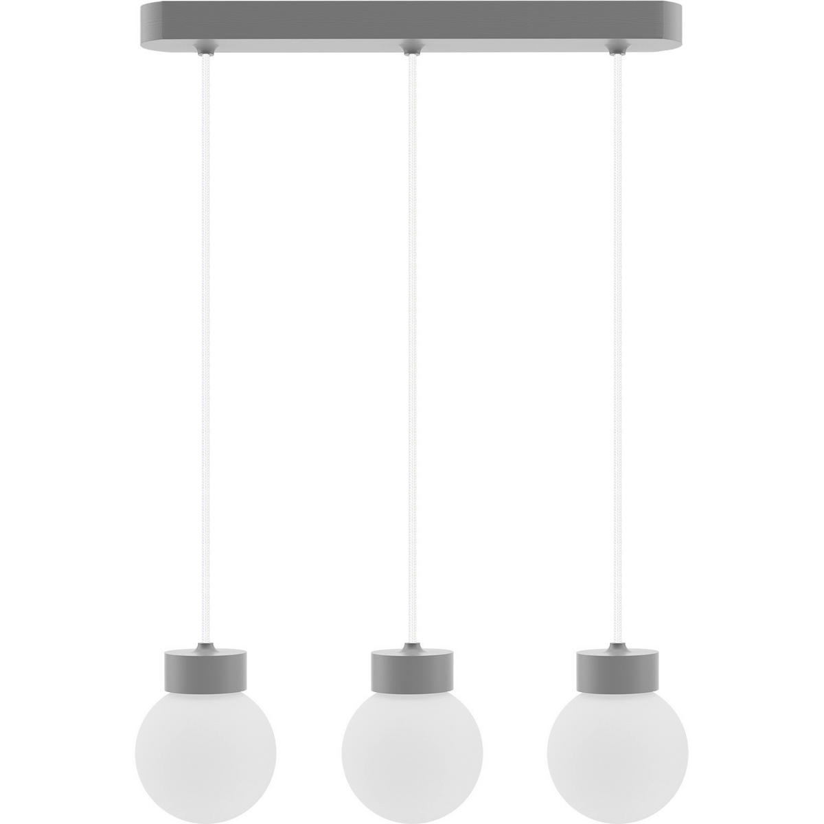 ZÁVĚSNÉ SVÍTIDLO, 52/150 cm  - šedá/bílá, Design, dřevo/sklo (52/150cm)