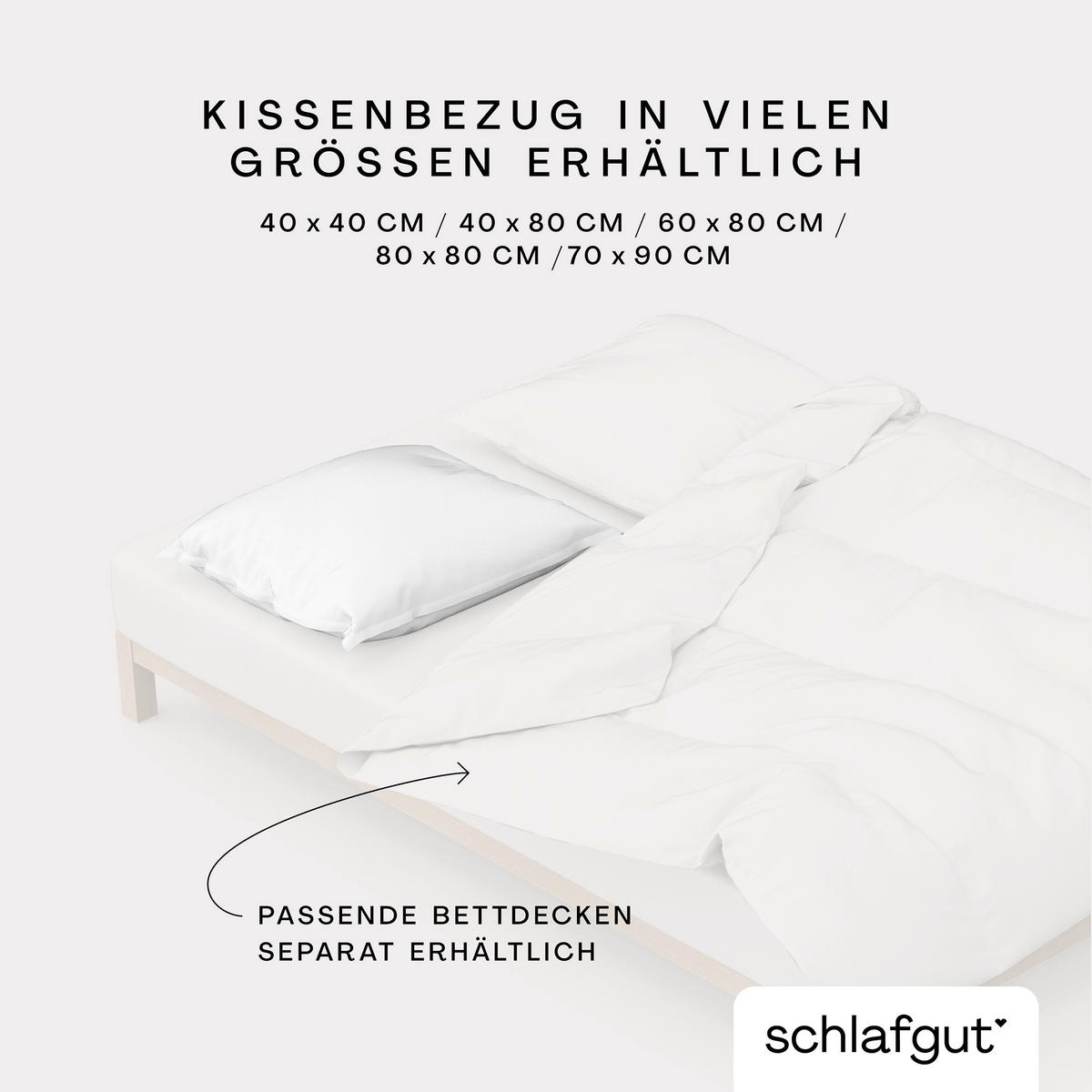 KOPFPOLSTERBEZUG WOVEN SATIN 80/80 cm  - Weiß, Basics, Textil (80/80cm) - Schlafgut