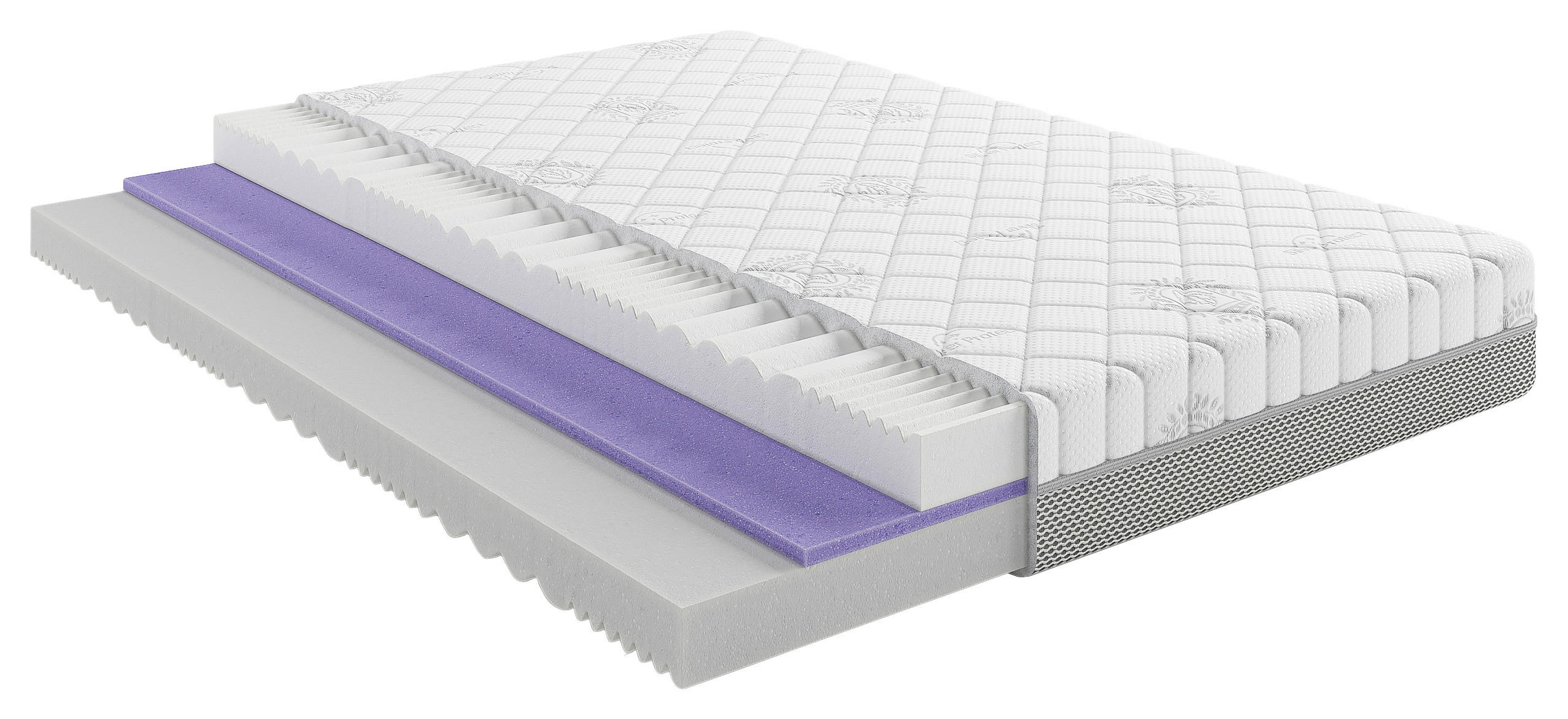 WENDEMATRATZE 200/200 cm, Höhe ca.: 22 cm, H4 + H4 = sehr fest,  - Weiß, Basics, Textil (200/200cm) - Chameo